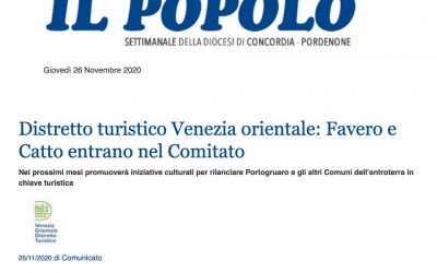 Distretto turistico Venezia orientale: Favero e Catto entrano nel Comitato